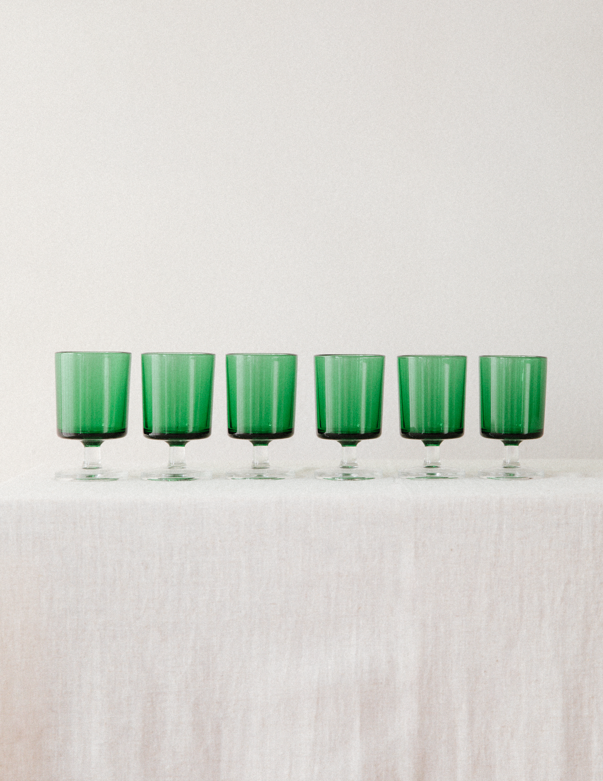 Vintage Emerald Stemmed Glasses image 0