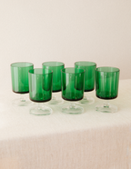 Vintage Emerald Stemmed Glasses image 2