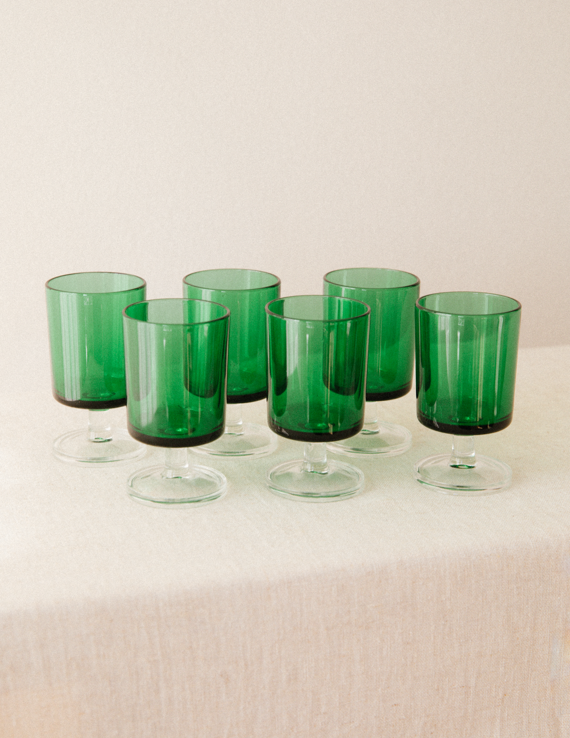 Vintage Emerald Stemmed Glasses image 2