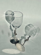 Crystal Wine Glasses – Silver-Plated Base, Voorschoten Holland image 2