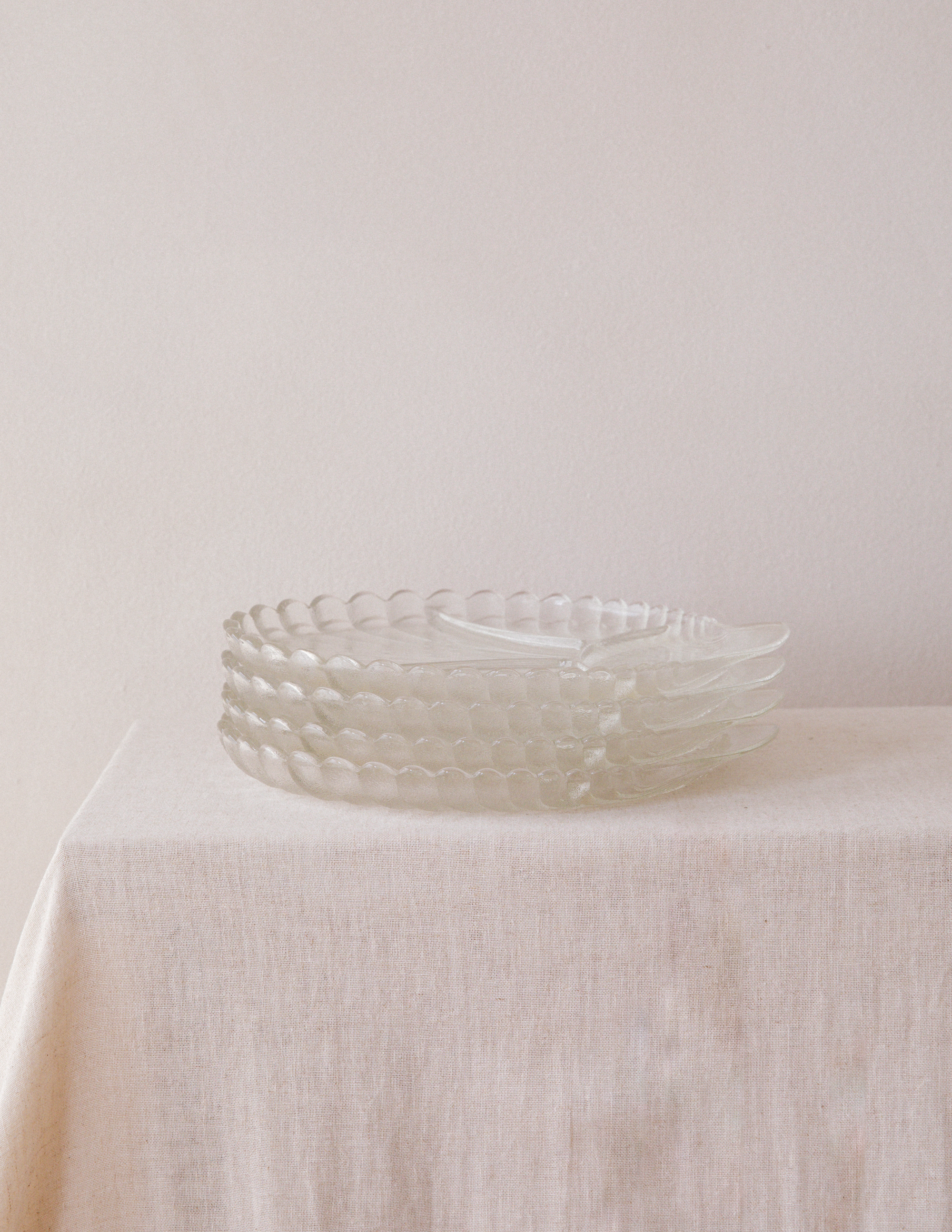 Pressed Glass Shell Plates