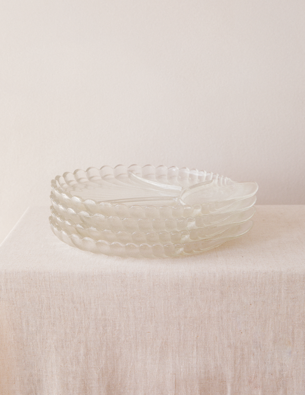 Pressed Glass Shell Plates