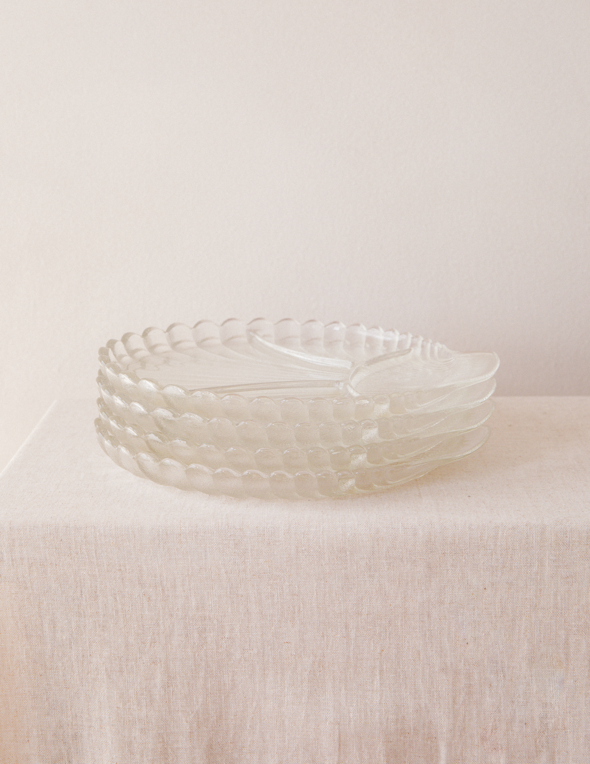Pressed Glass Shell Plates