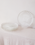 Pressed Glass Shell Plates