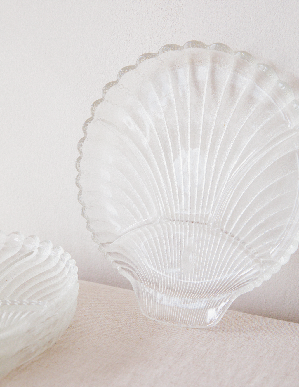 Pressed Glass Shell Plates