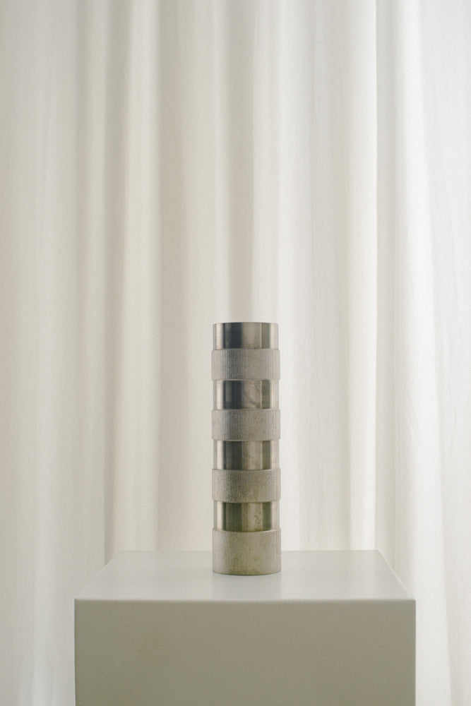 Stainless Steel Brutalist Rod Vase