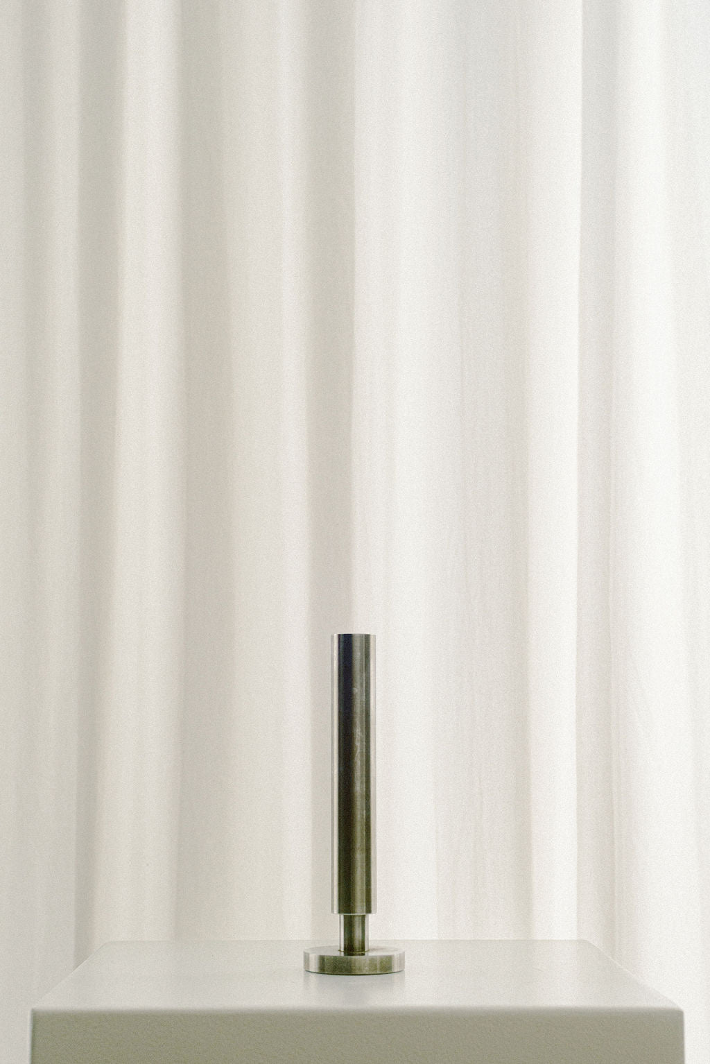 Stainless Steel Brutalist Rod Vase, Slender