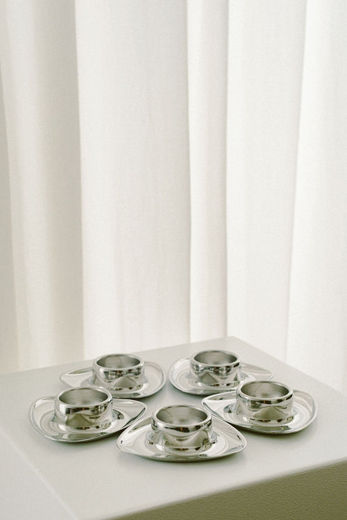 Alessi Stainless Steel Egg Holders- set of 5