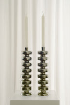 Vintage Polished Nickel Candle Holders