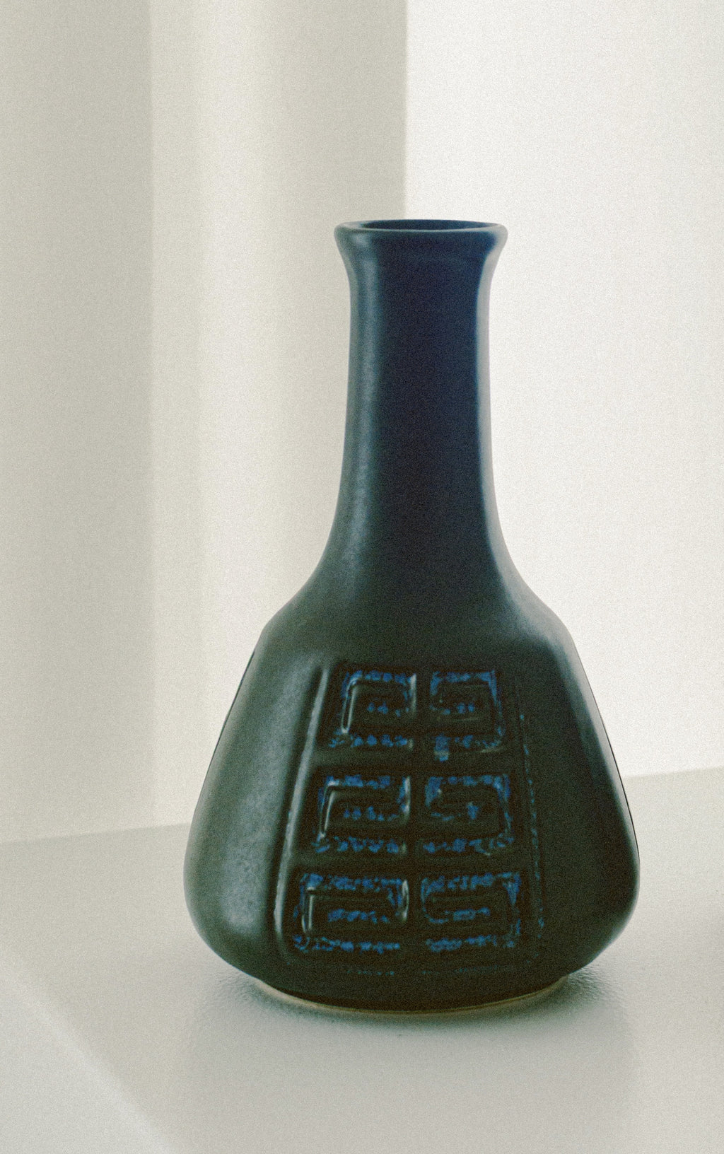 Danish Black Geometric Pottery Vase