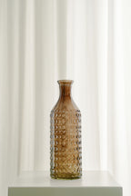 Amber Glass Hobnail Vase