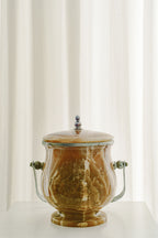 Italian Alabaster Onyx Biscuit Barrel