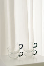 Mid-Century Glass Tea Cups, Set of 4