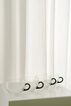 Mid-Century Glass Tea Cups, Set of 4