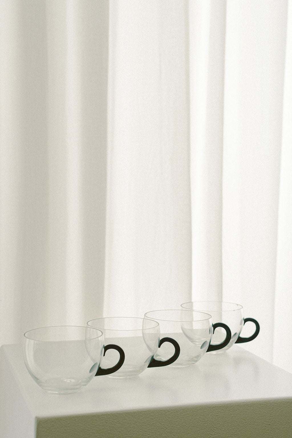 Mid-Century Glass Tea Cups, Set of 4