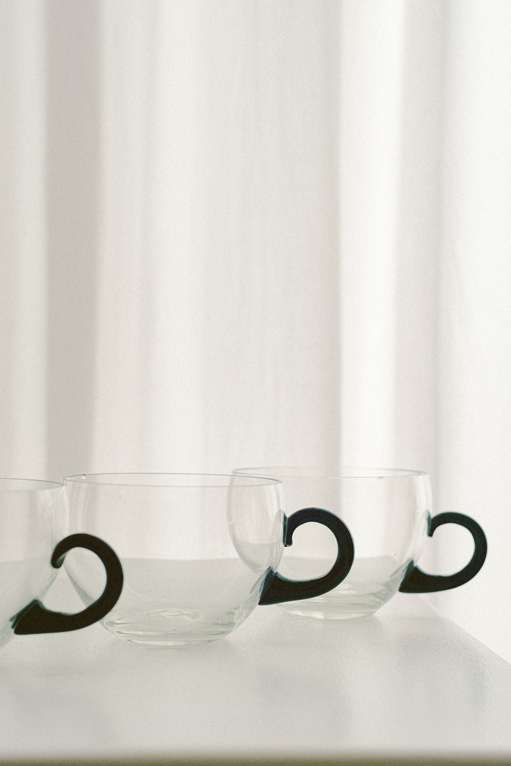 Mid-Century Glass Tea Cups, Set of 4