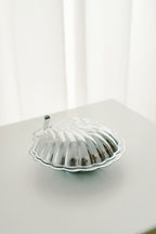 Silver-Plated Shell Dish, Cobalt Blue Insert