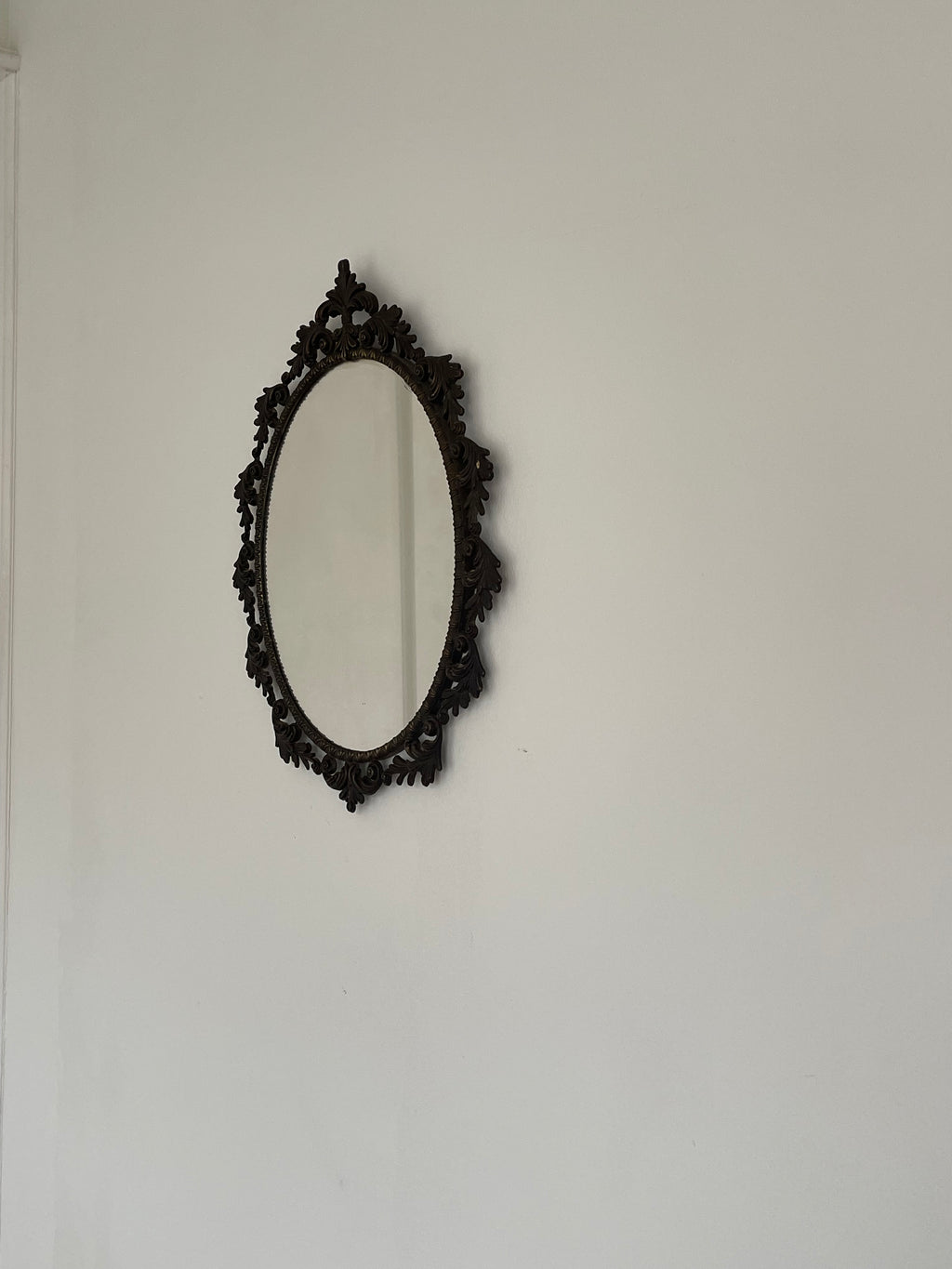 Ornate Vintage Oval Mirror, Rococo Frame