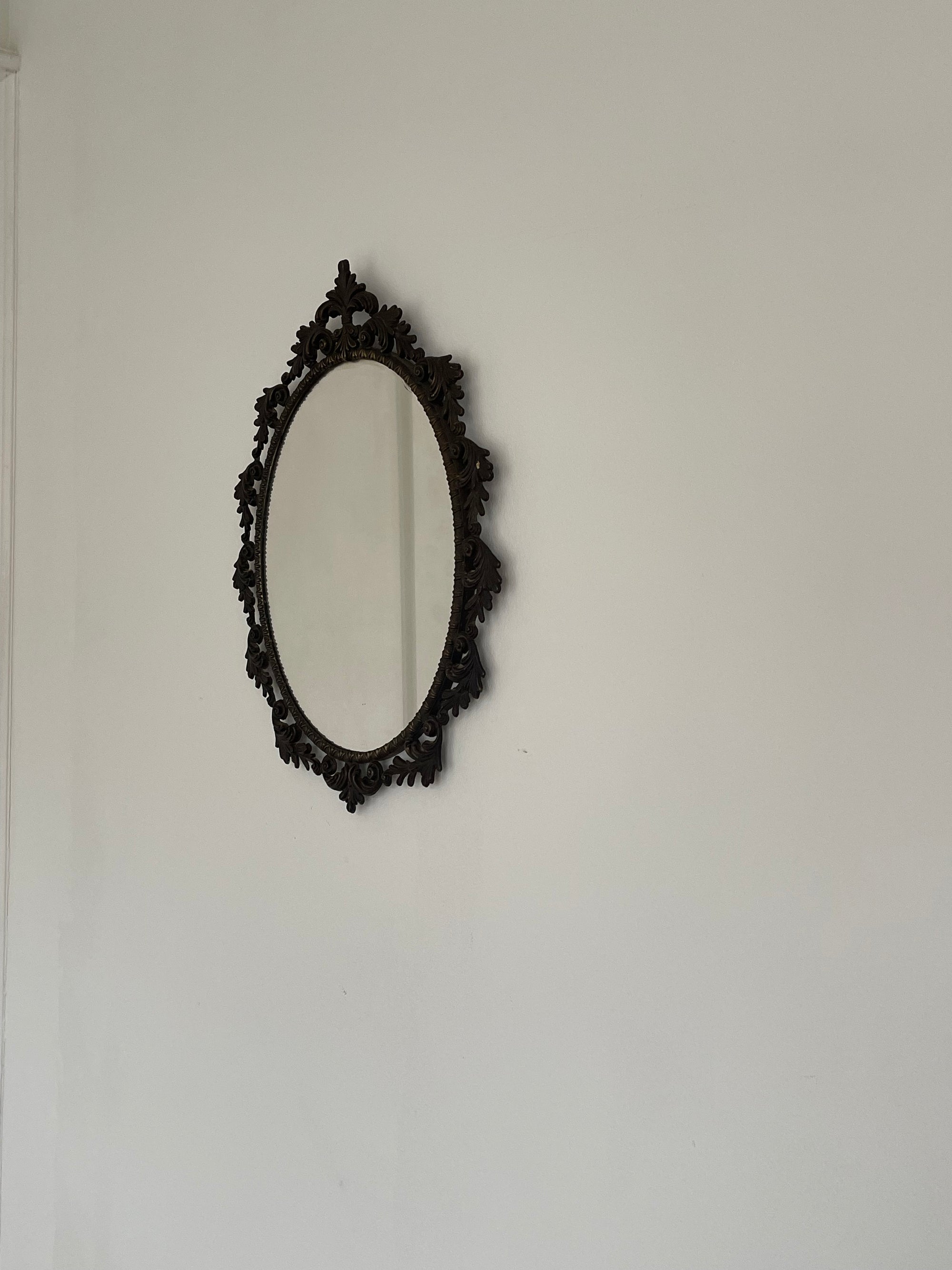 Ornate Vintage Oval Mirror, Rococo Frame