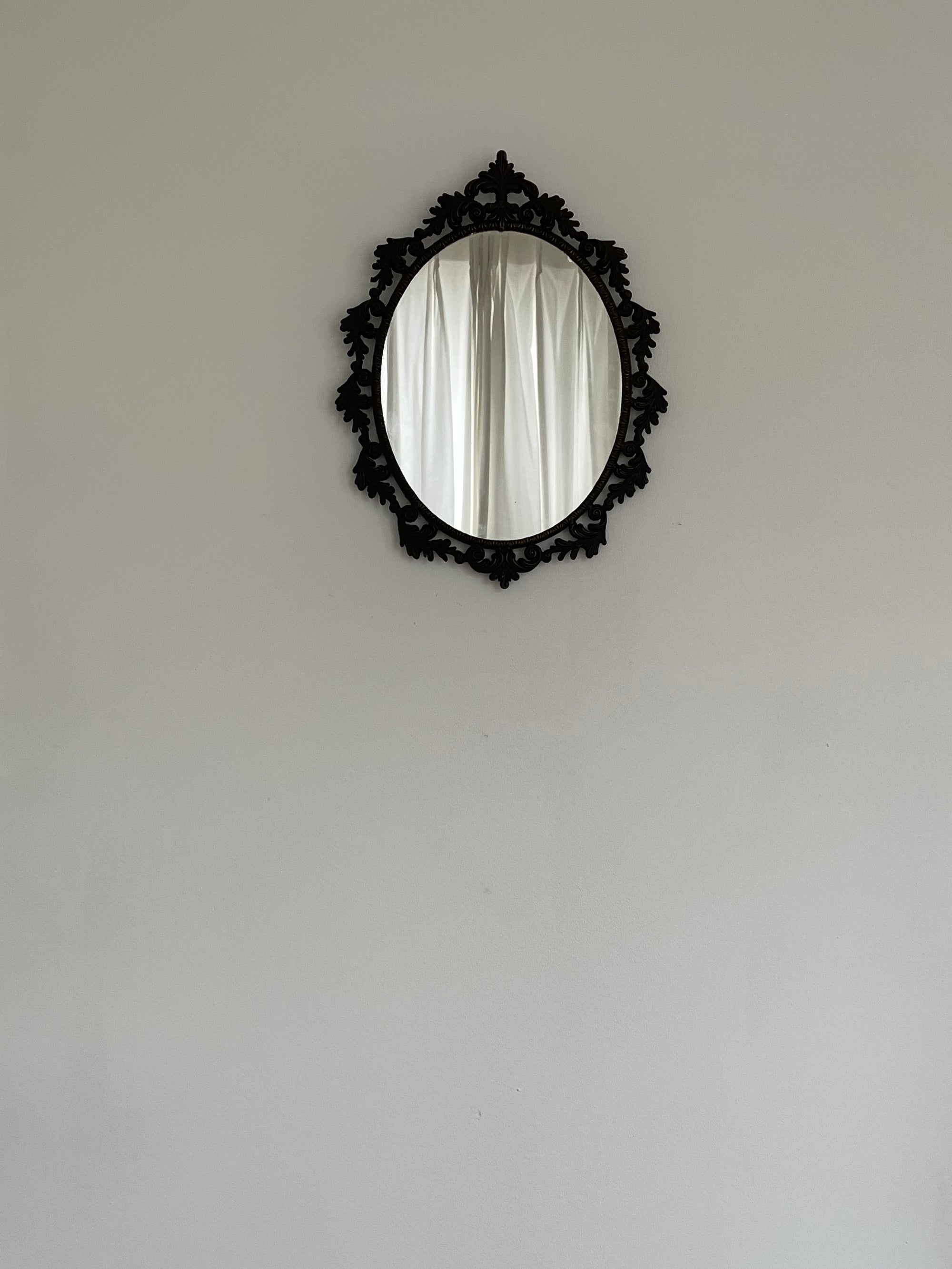 Ornate Vintage Oval Mirror, Rococo Frame