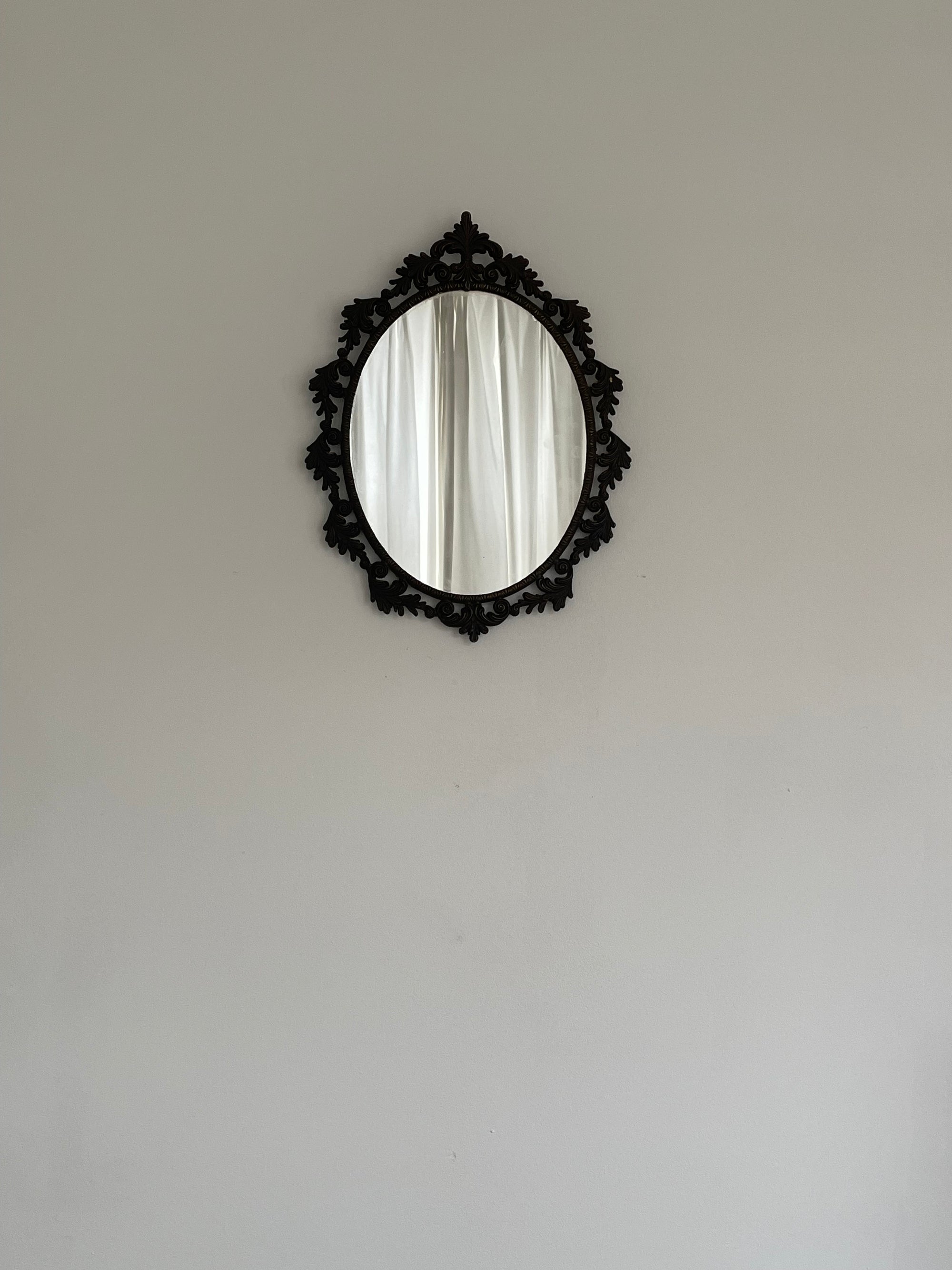 Ornate Vintage Oval Mirror, Rococo Frame