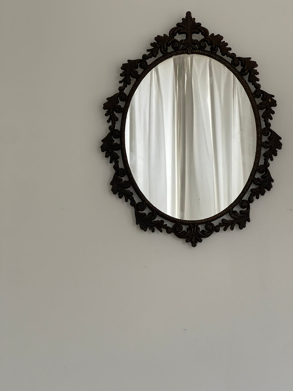 Ornate Vintage Oval Mirror, Rococo Frame