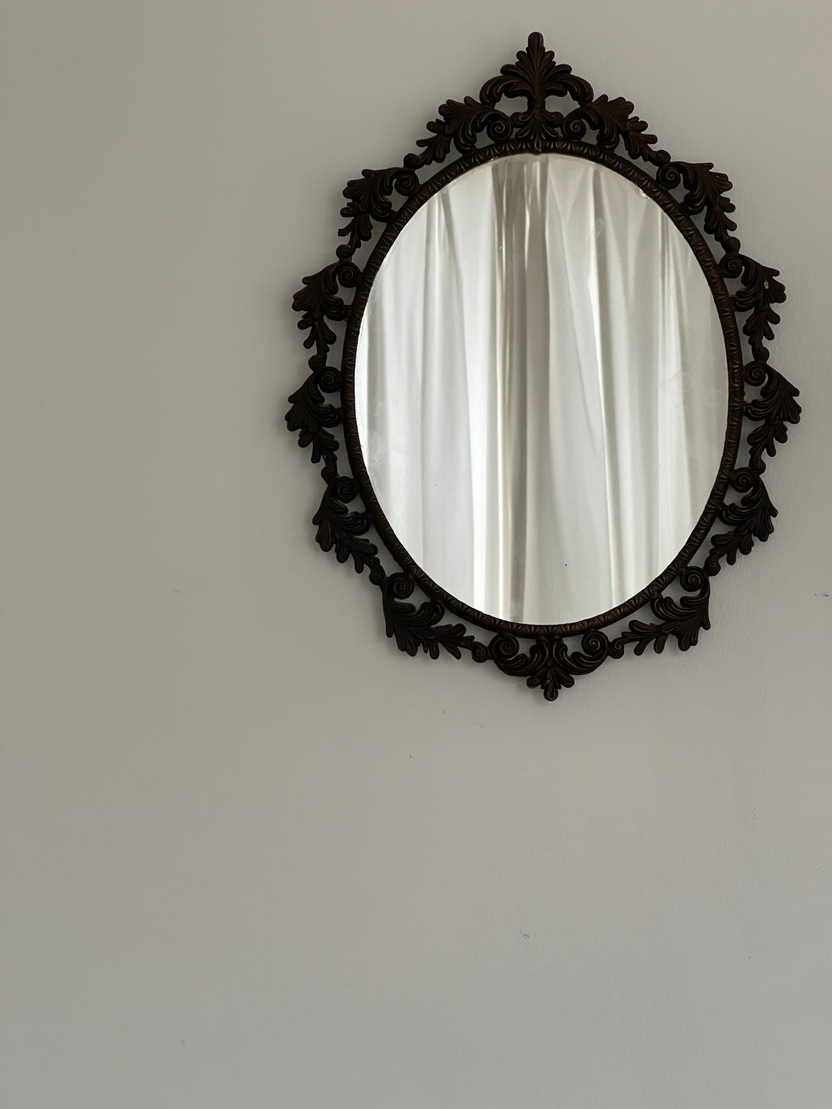 Ornate Vintage Oval Mirror, Rococo Frame
