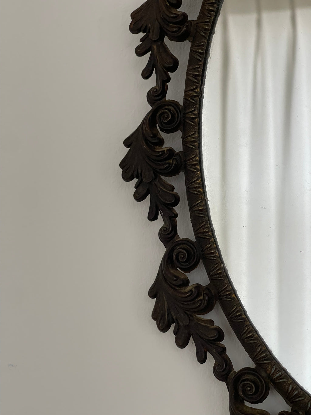 Ornate Vintage Oval Mirror, Rococo Frame