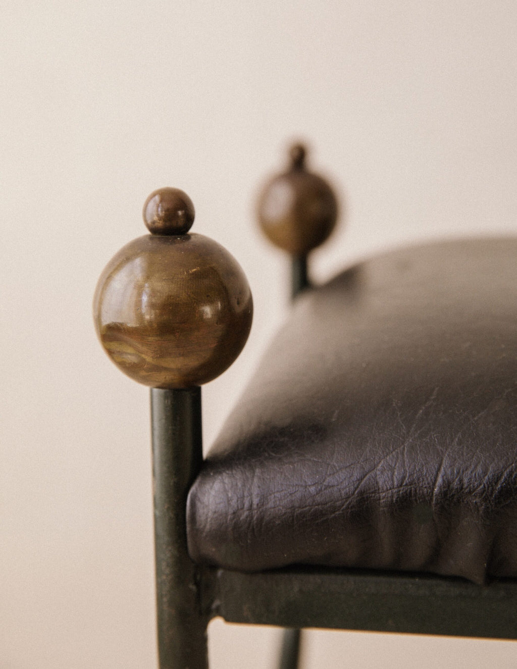 Mid-Century Wrought Iron Bench in the Style of Jean Royère image 3