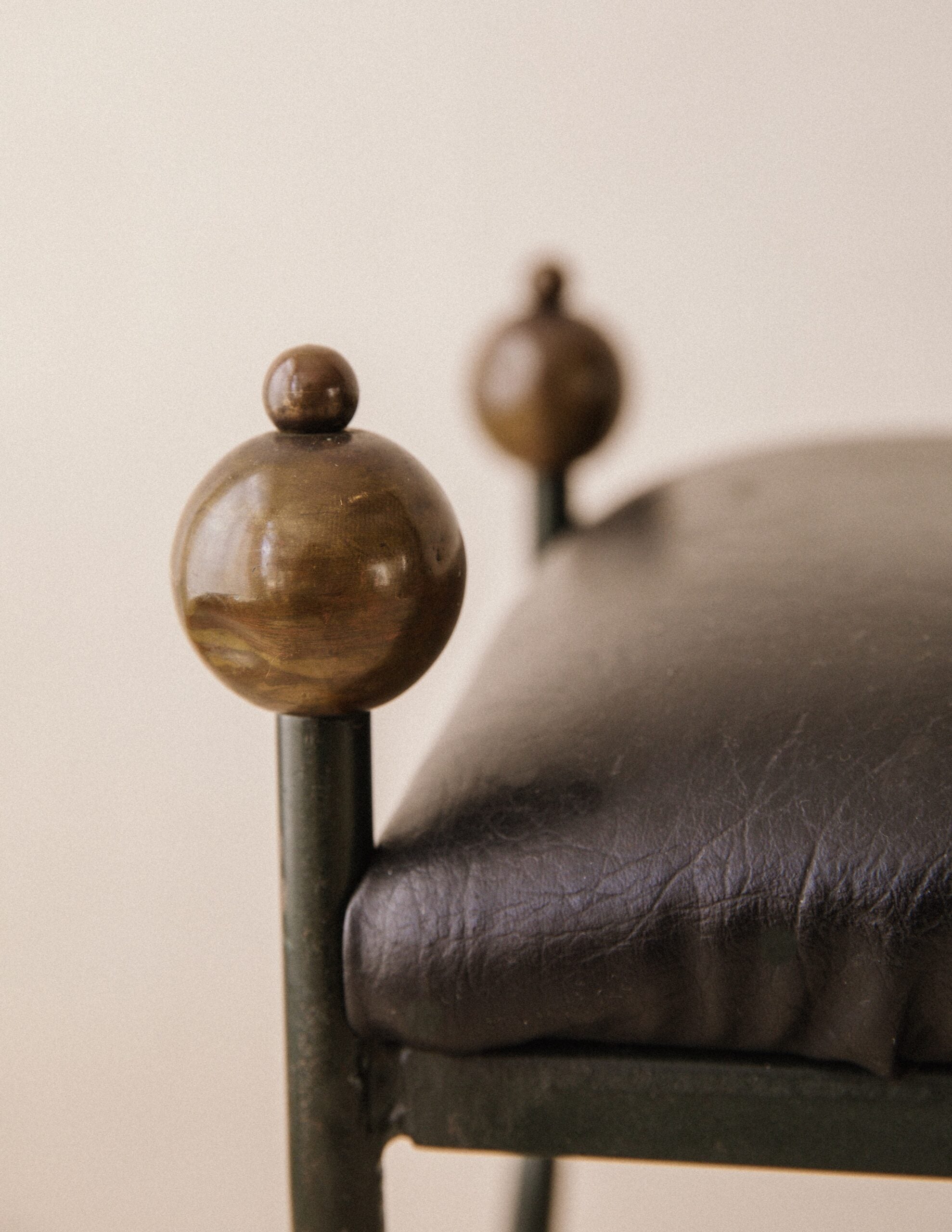 Mid-Century Wrought Iron Bench in the Style of Jean Royère image 3