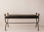 Mid-Century Wrought Iron Bench in the Style of Jean Royère image 2
