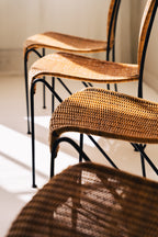 Frederic Weinberg Wicker Chairs with Wrought Iron Legs image 2