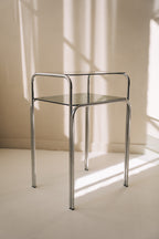 Chrome Two-Tier Side Table with Smoked Glass image 1