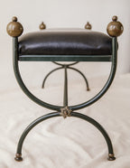 Mid-Century Wrought Iron Bench in the Style of Jean Royère image 4