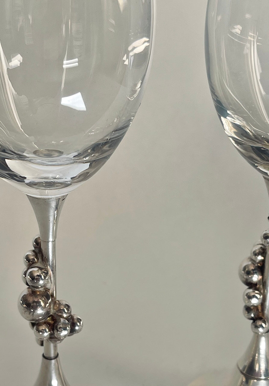 Crystal Wine Glasses – Silver-Plated Base, Voorschoten Holland image 5