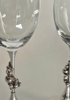 Crystal Wine Glasses – Silver-Plated Base, Voorschoten Holland image 5