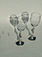Crystal Wine Glasses – Silver-Plated Base, Voorschoten Holland image 1